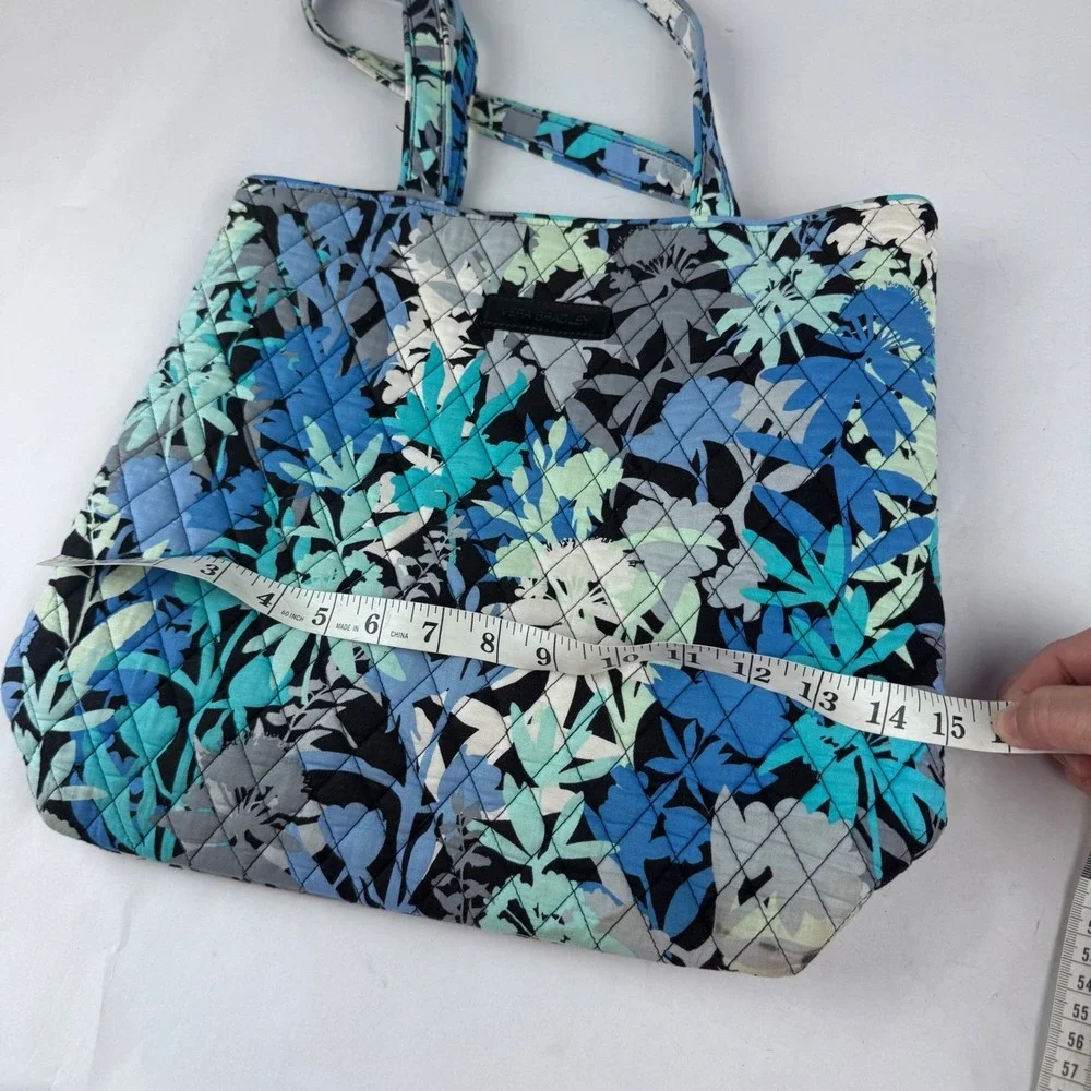 Vera Bradley Quilted Tote Shoulder Camo Floral Pattern Blue